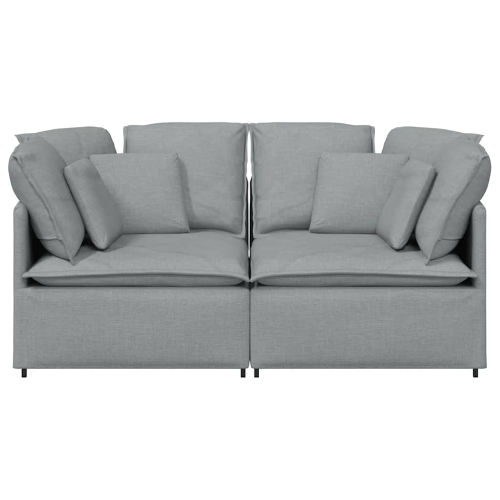 Modulaire bank met kussens stof lichtgrijs is nu te koop bij PeponiXL, paradijselijk wonen!