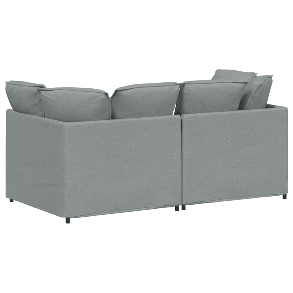 Modulaire bank met kussens stof lichtgrijs is nu te koop bij PeponiXL, paradijselijk wonen!