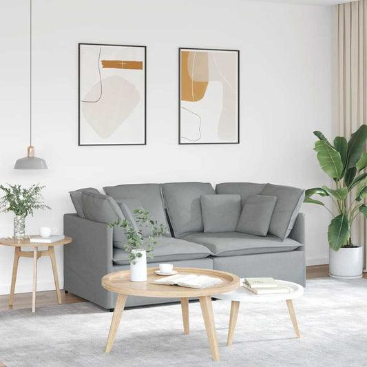 Modulaire bank met kussens stof lichtgrijs is nu te koop bij PeponiXL, paradijselijk wonen!