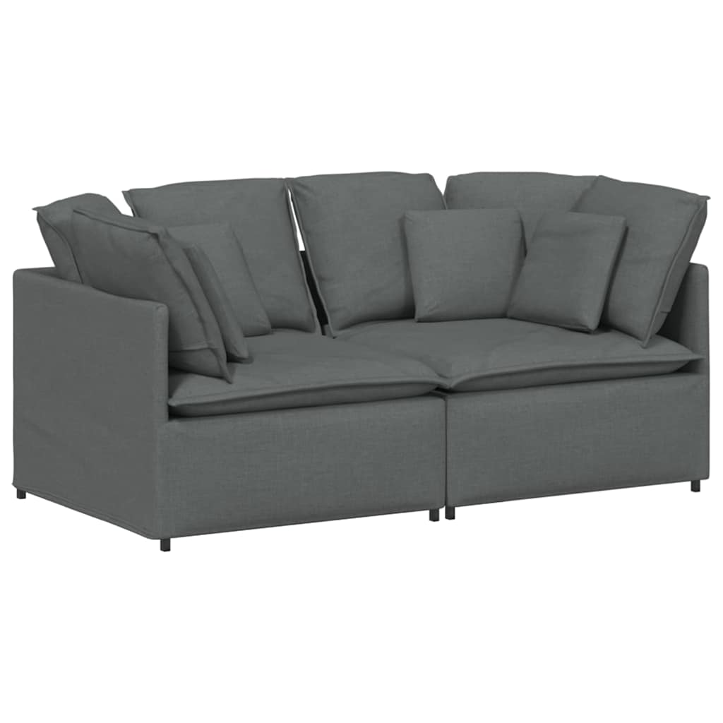 Modulaire bank met kussens stof donkergrijs is nu te koop bij PeponiXL, paradijselijk wonen!