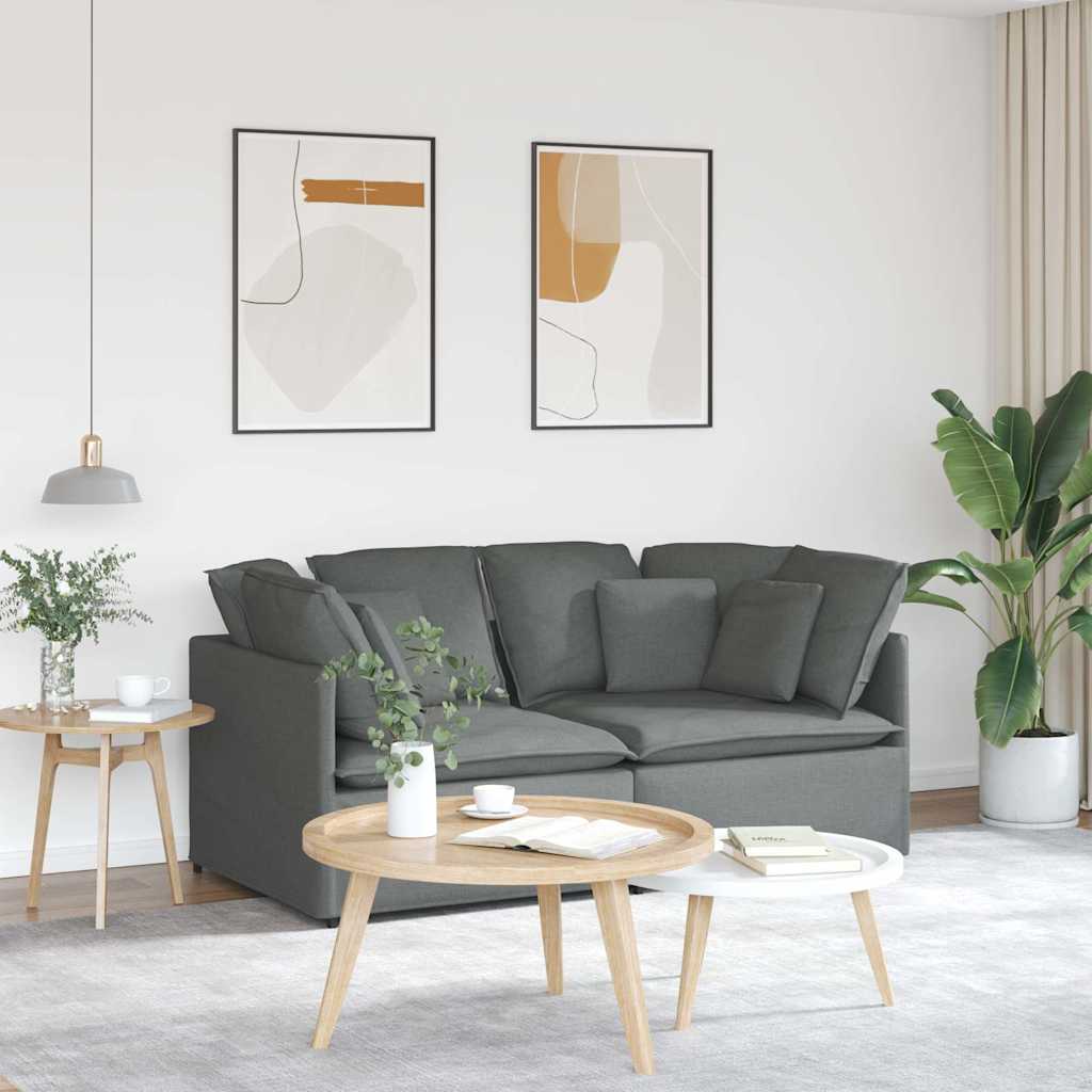 Modulaire bank met kussens stof donkergrijs is nu te koop bij PeponiXL, paradijselijk wonen!