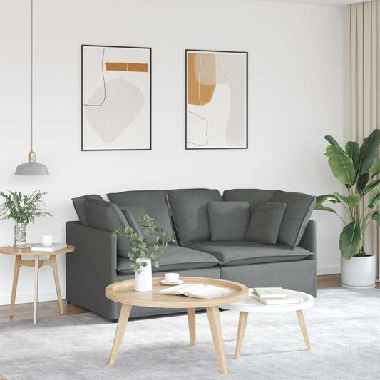 Modulaire bank met kussens stof donkergrijs is nu te koop bij PeponiXL, paradijselijk wonen!