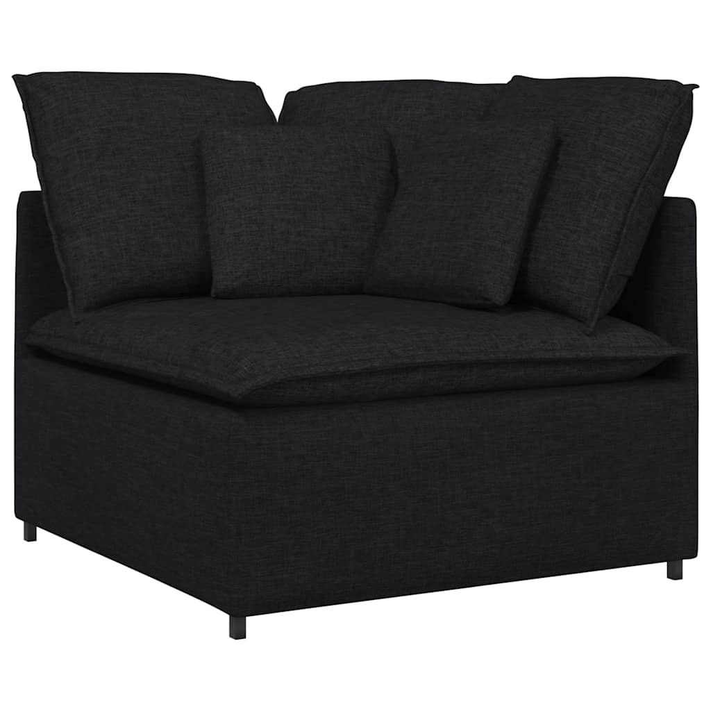 Modulaire bank met kussens stof zwart is nu te koop bij PeponiXL, paradijselijk wonen!