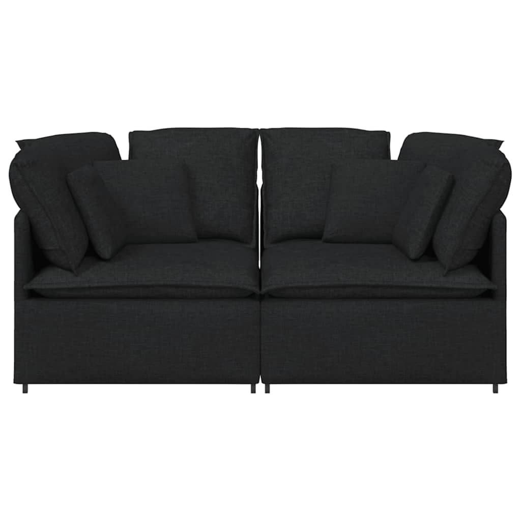 Modulaire bank met kussens stof zwart is nu te koop bij PeponiXL, paradijselijk wonen!