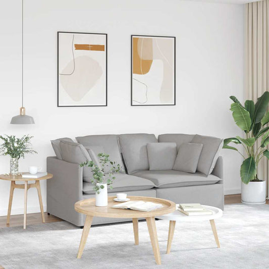 Modulaire bank met kussens stof wolk grijs is nu te koop bij PeponiXL, paradijselijk wonen!