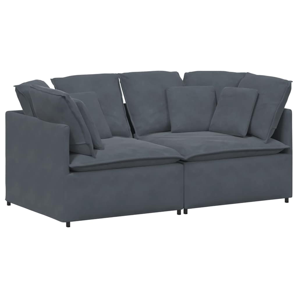 Modulaire bank met kussens fluweel donkergrijs is nu te koop bij PeponiXL, paradijselijk wonen!