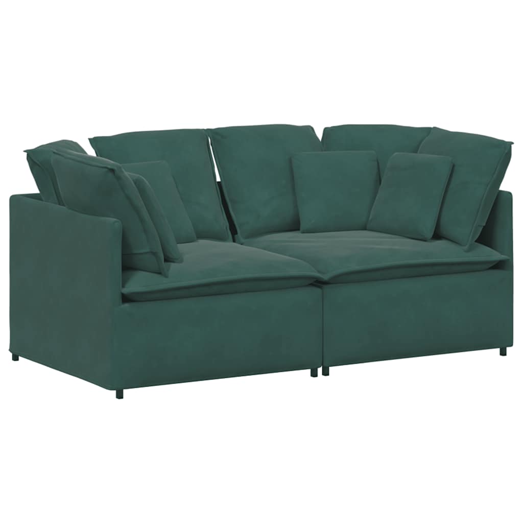Modulaire bank met kussens fluweel donkergroen is nu te koop bij PeponiXL, paradijselijk wonen!