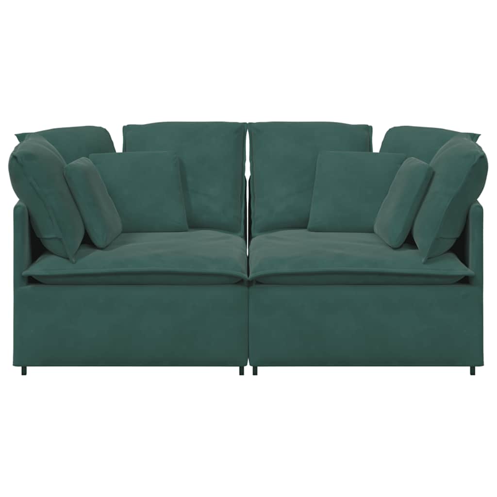 Modulaire bank met kussens fluweel donkergroen is nu te koop bij PeponiXL, paradijselijk wonen!