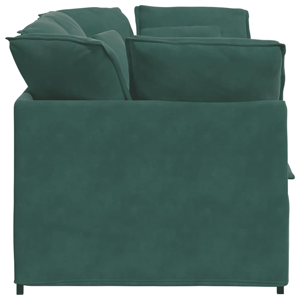 Modulaire bank met kussens fluweel donkergroen is nu te koop bij PeponiXL, paradijselijk wonen!