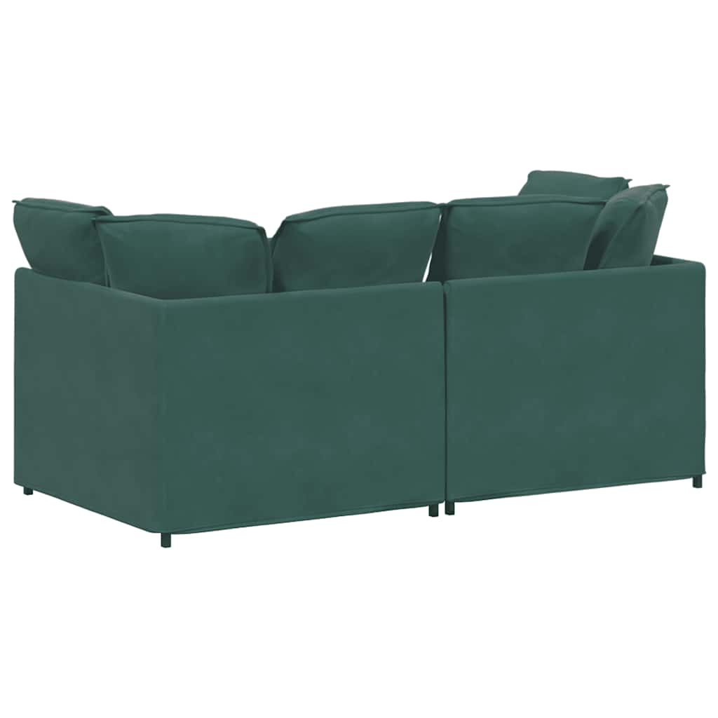 Modulaire bank met kussens fluweel donkergroen is nu te koop bij PeponiXL, paradijselijk wonen!