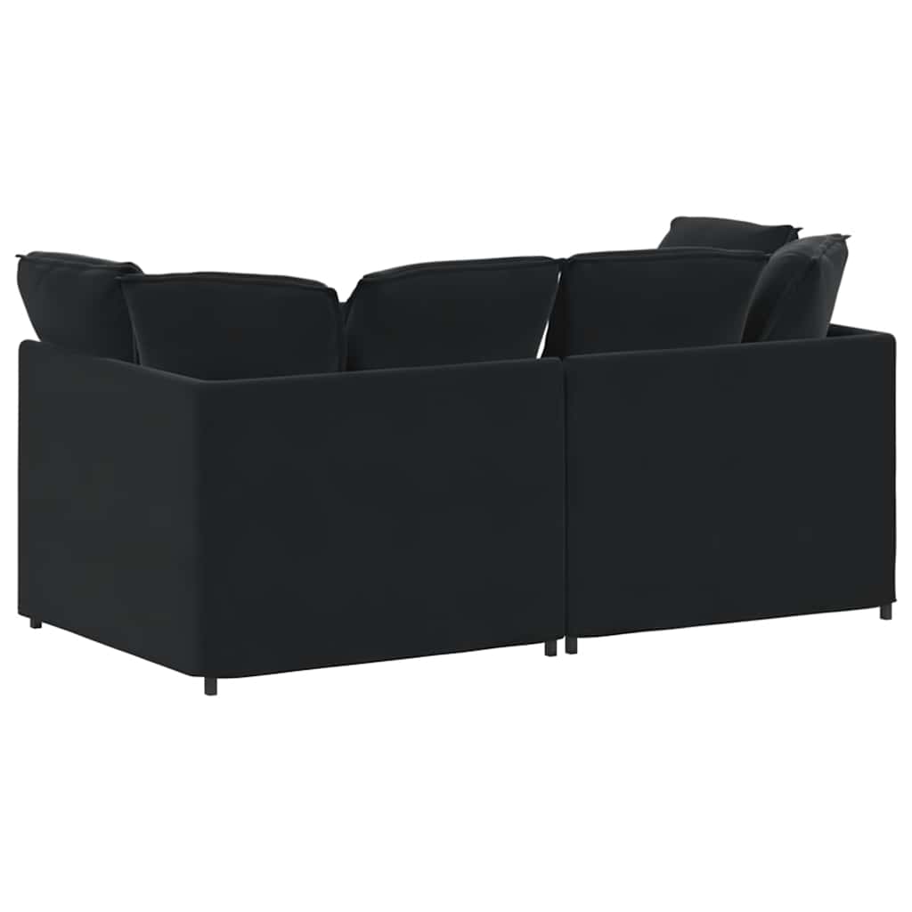 Modulaire bank met kussens fluweel zwart is nu te koop bij PeponiXL, paradijselijk wonen!
