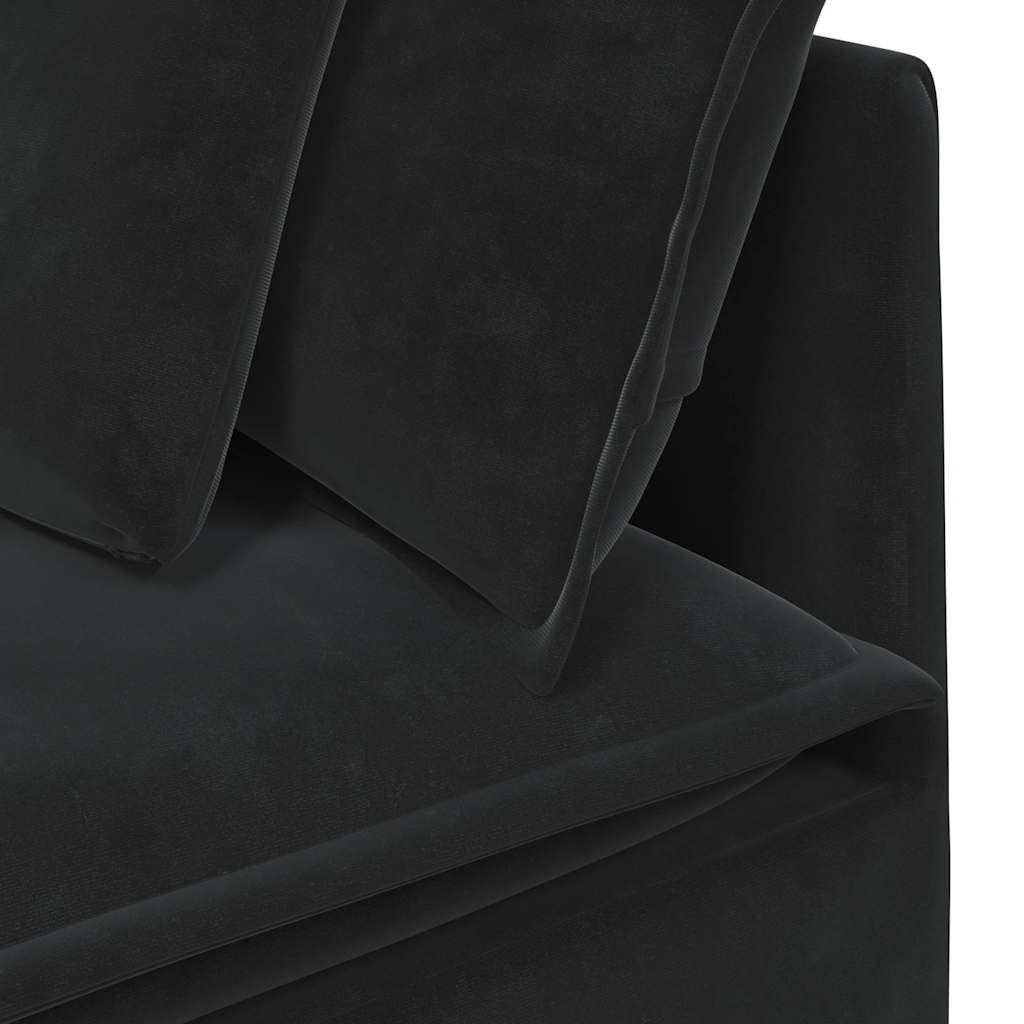Modulaire bank met kussens fluweel zwart is nu te koop bij PeponiXL, paradijselijk wonen!