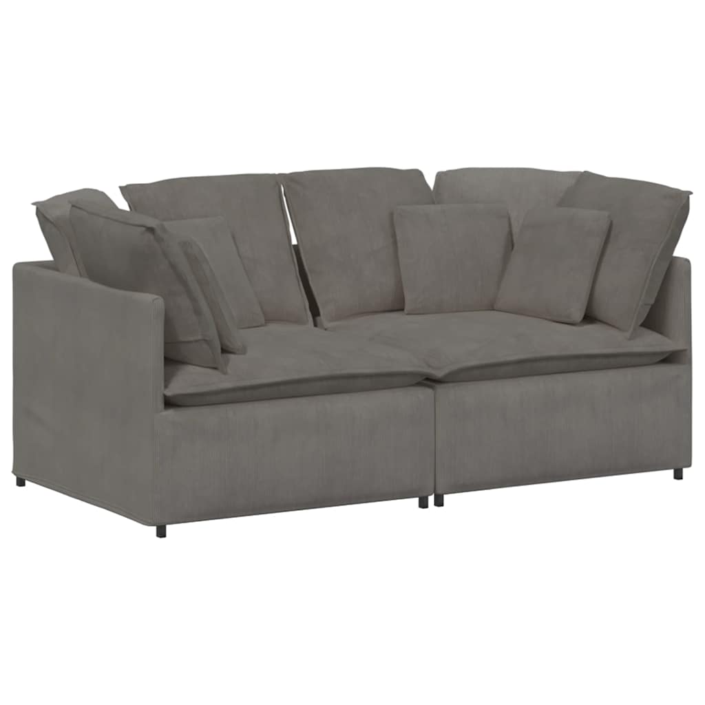 Modulaire bank met kussens corduroy stof lichtgrijs is nu te koop bij PeponiXL, paradijselijk wonen!