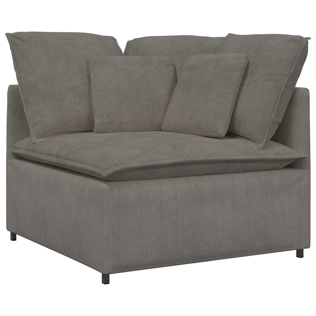 Modulaire bank met kussens corduroy stof lichtgrijs is nu te koop bij PeponiXL, paradijselijk wonen!