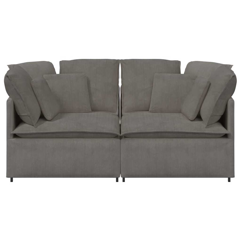 Modulaire bank met kussens corduroy stof lichtgrijs is nu te koop bij PeponiXL, paradijselijk wonen!