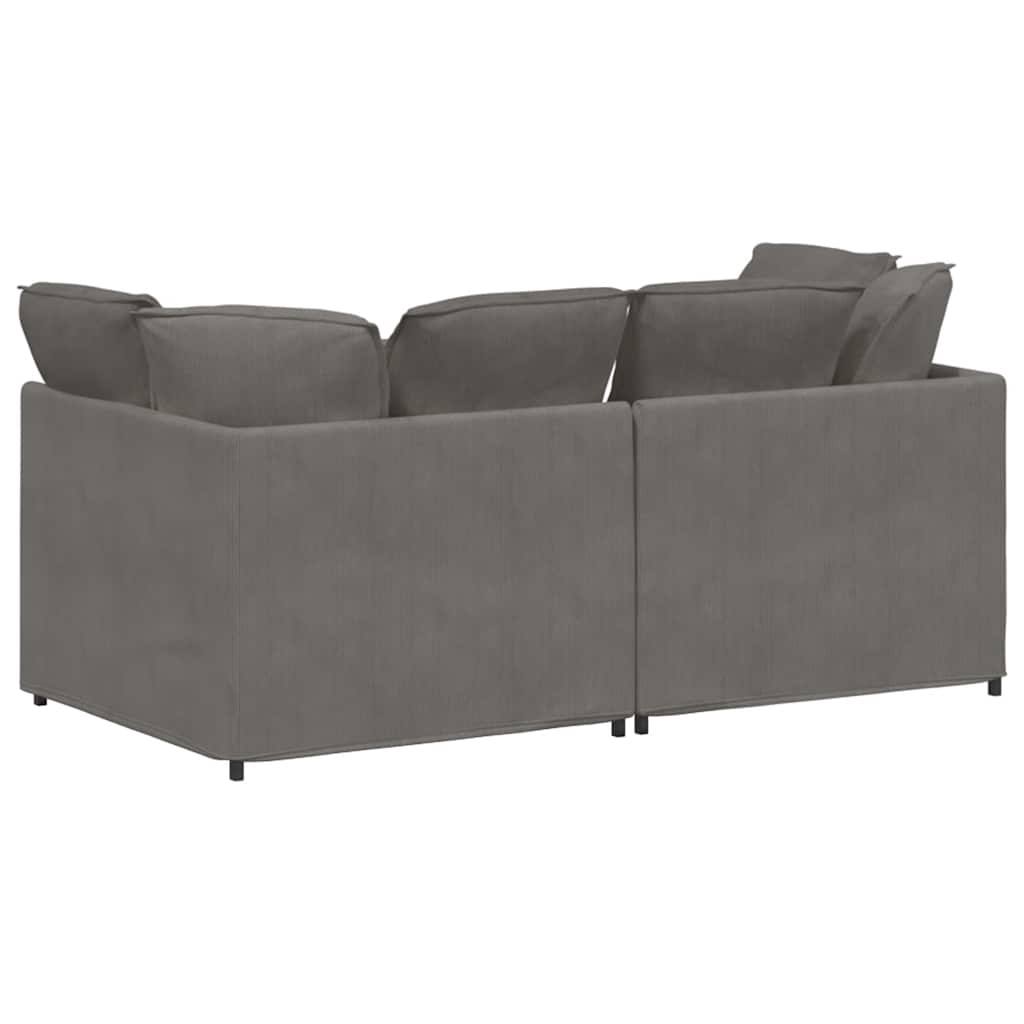 Modulaire bank met kussens corduroy stof lichtgrijs is nu te koop bij PeponiXL, paradijselijk wonen!