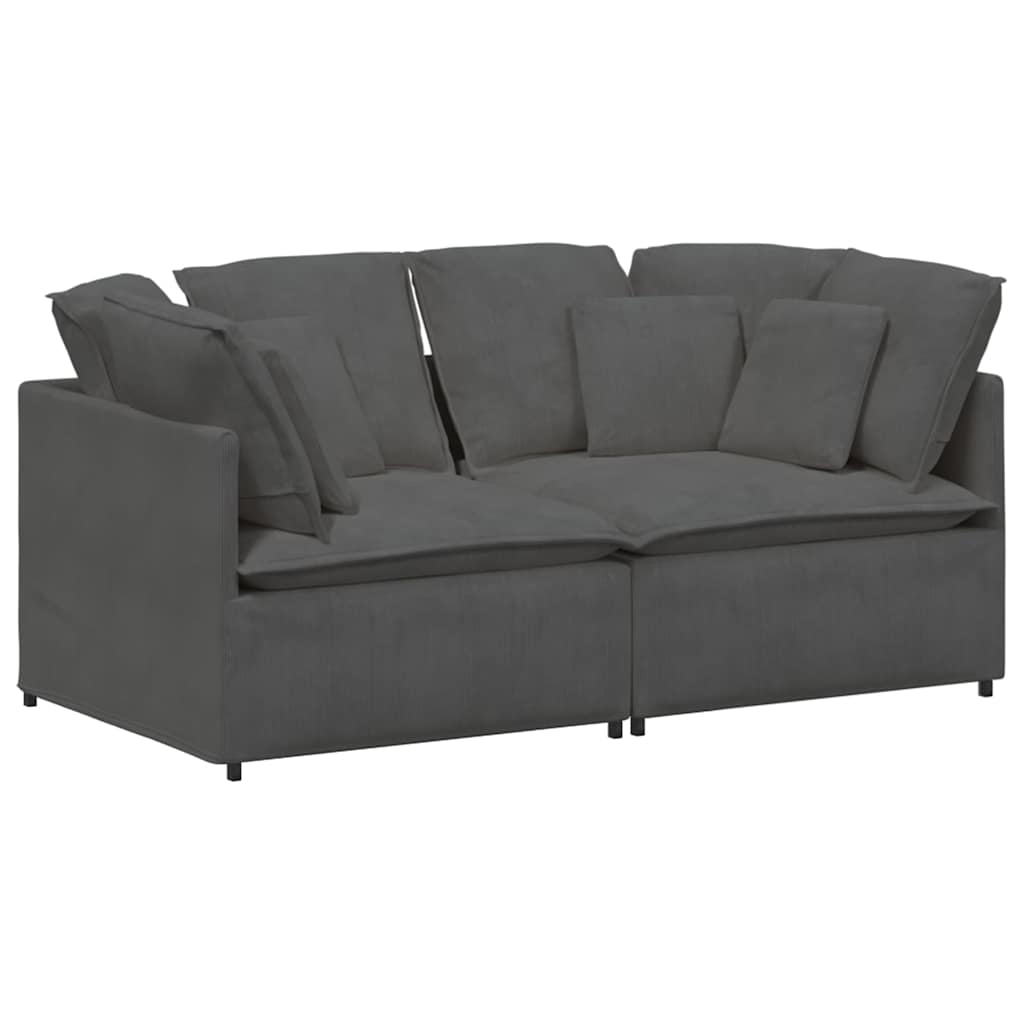 Modulaire bank met kussens corduroy stof donkergrijs is nu te koop bij PeponiXL, paradijselijk wonen!