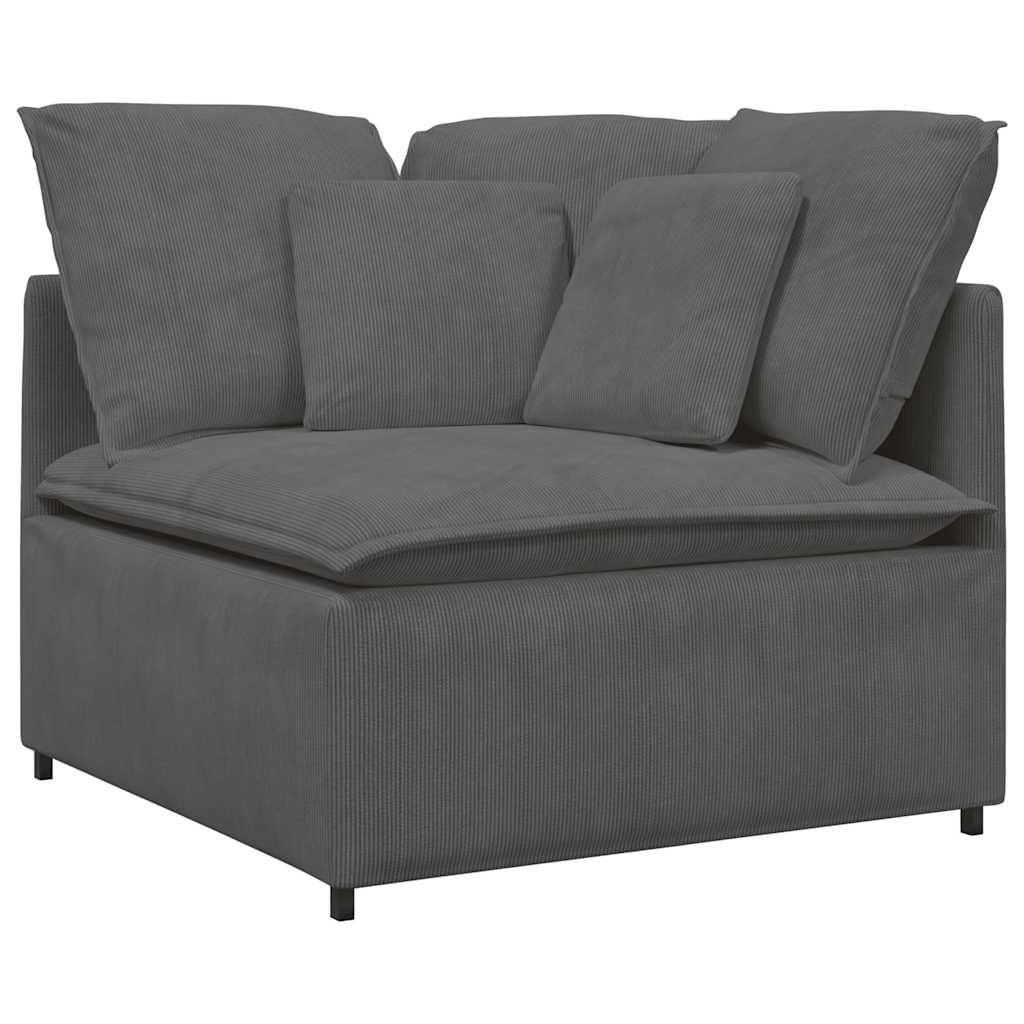 Modulaire bank met kussens corduroy stof donkergrijs is nu te koop bij PeponiXL, paradijselijk wonen!