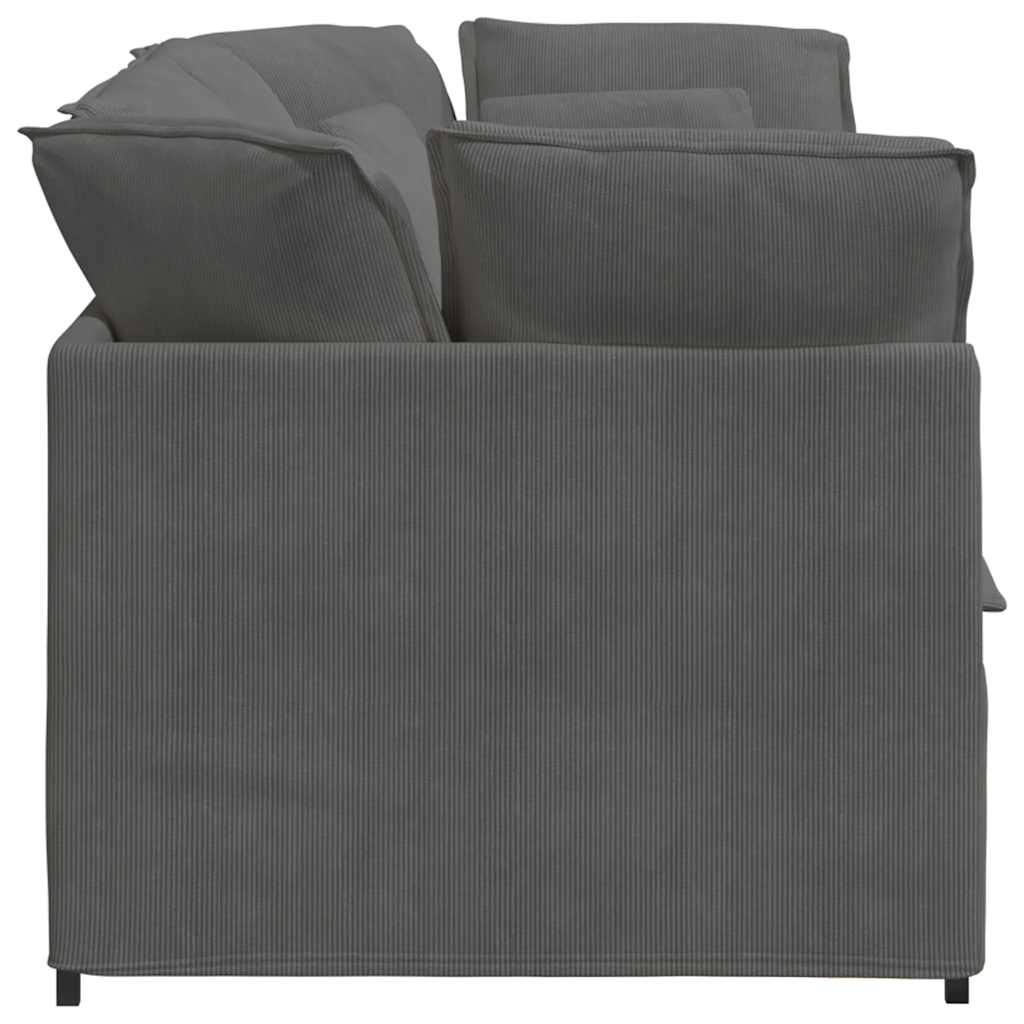 Modulaire bank met kussens corduroy stof donkergrijs is nu te koop bij PeponiXL, paradijselijk wonen!