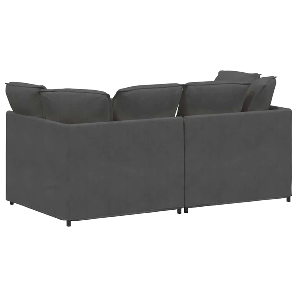 Modulaire bank met kussens corduroy stof donkergrijs is nu te koop bij PeponiXL, paradijselijk wonen!