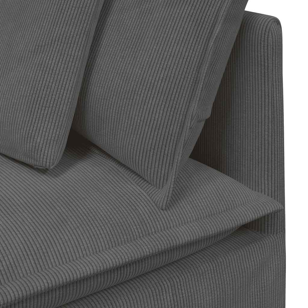 Modulaire bank met kussens corduroy stof donkergrijs is nu te koop bij PeponiXL, paradijselijk wonen!