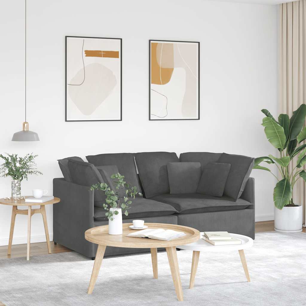 Modulaire bank met kussens corduroy stof donkergrijs is nu te koop bij PeponiXL, paradijselijk wonen!