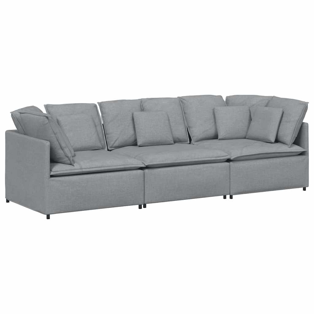 Modulaire bank met kussens stof lichtgrijs is nu te koop bij PeponiXL, paradijselijk wonen!