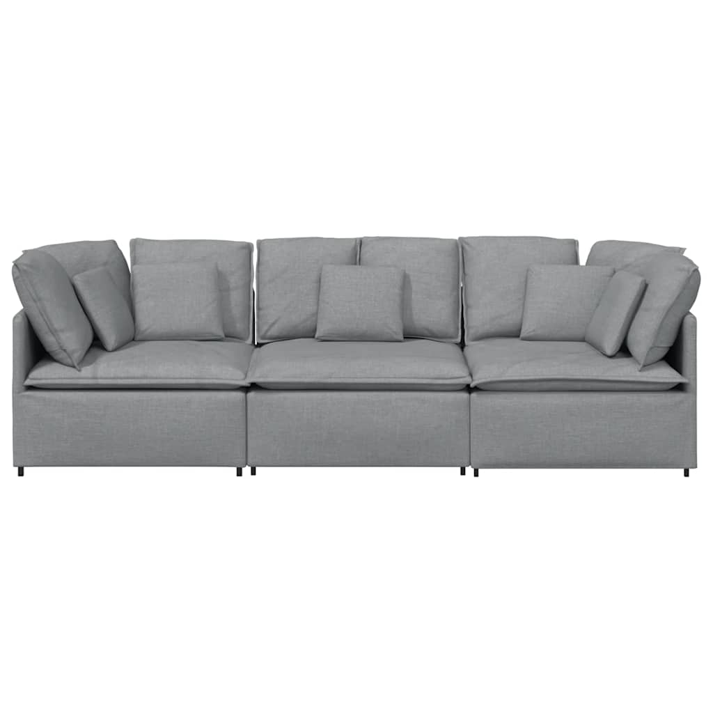 Modulaire bank met kussens stof lichtgrijs is nu te koop bij PeponiXL, paradijselijk wonen!