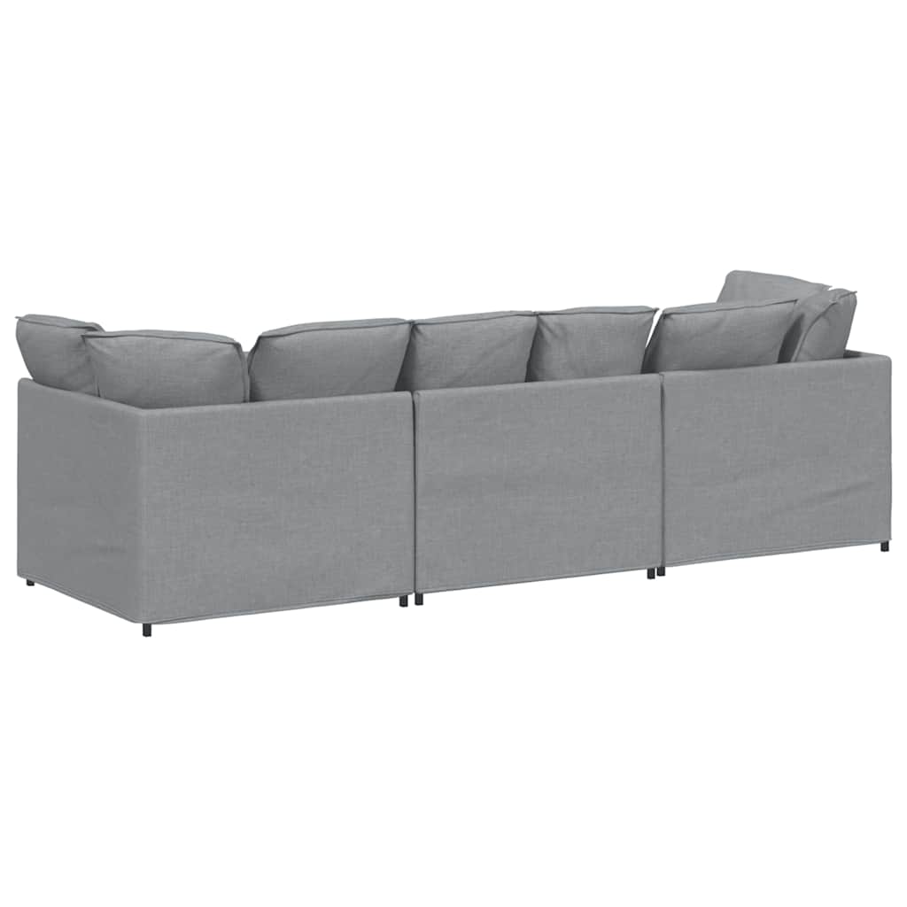 Modulaire bank met kussens stof lichtgrijs is nu te koop bij PeponiXL, paradijselijk wonen!