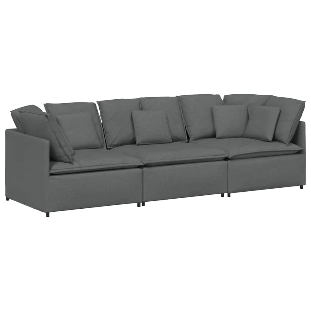 Modulaire bank met kussens stof donkergrijs is nu te koop bij PeponiXL, paradijselijk wonen!