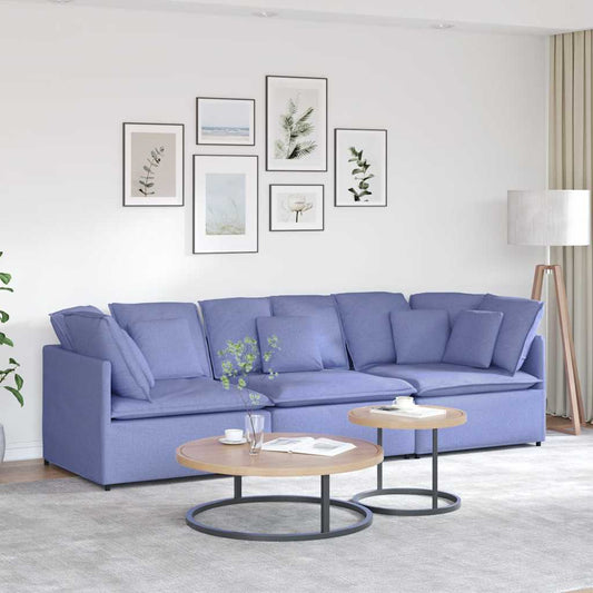 Modulaire bank met kussens stof jeansblauw is nu te koop bij PeponiXL, paradijselijk wonen!