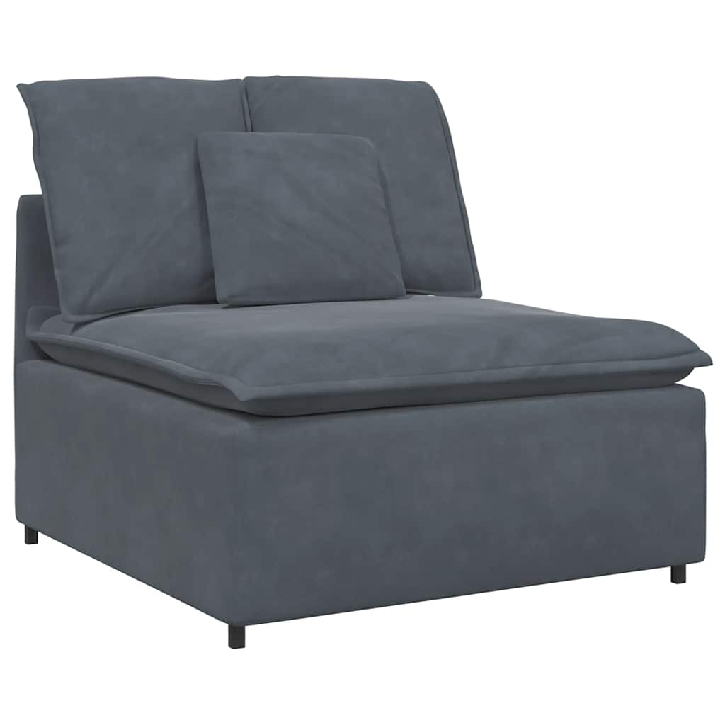Modulaire bank met kussens fluweel donkergrijs is nu te koop bij PeponiXL, paradijselijk wonen!