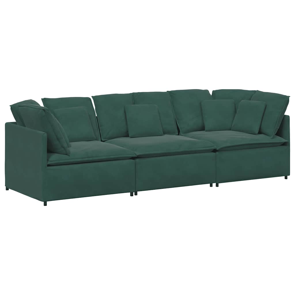 Modulaire bank met kussens fluweel donkergroen is nu te koop bij PeponiXL, paradijselijk wonen!