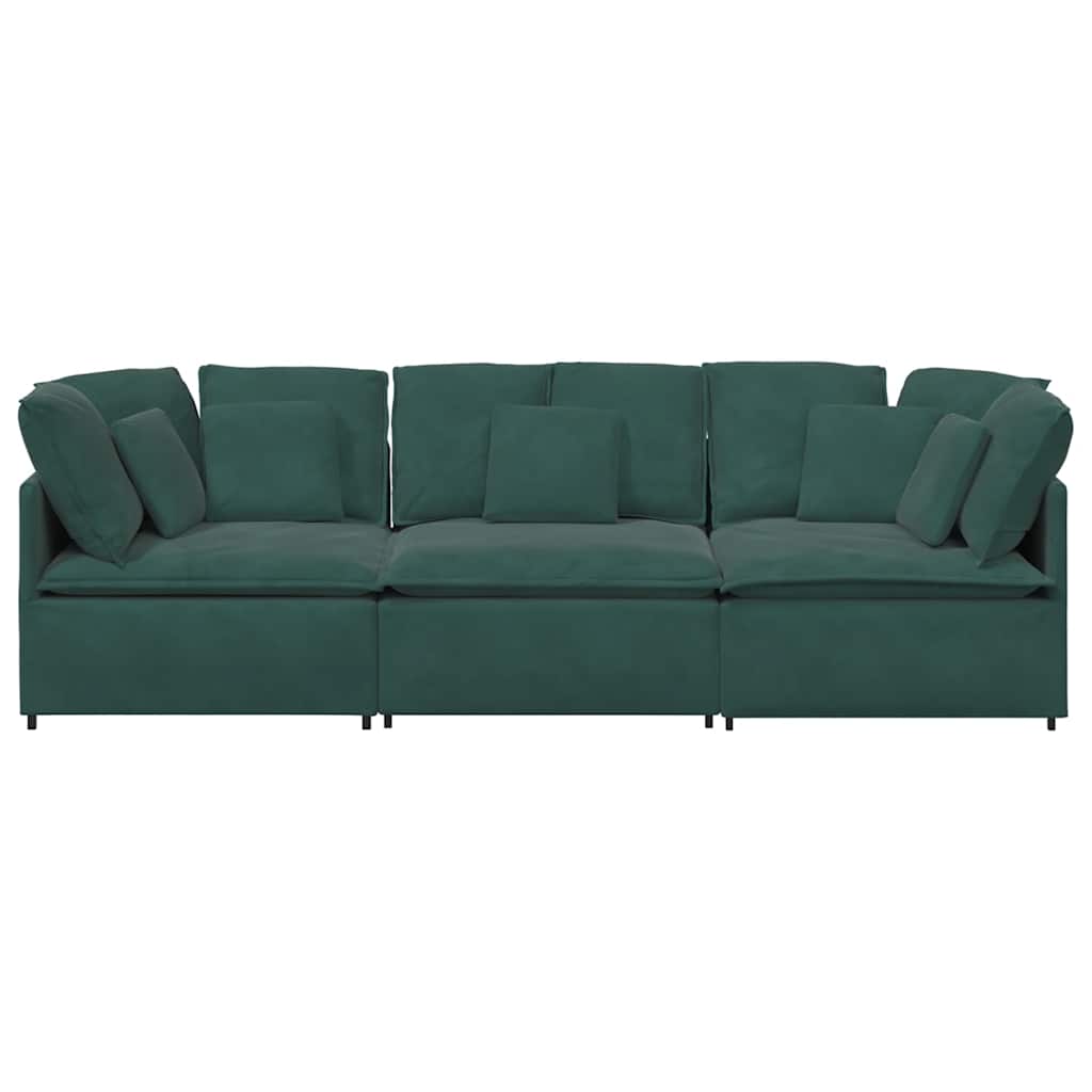 Modulaire bank met kussens fluweel donkergroen is nu te koop bij PeponiXL, paradijselijk wonen!