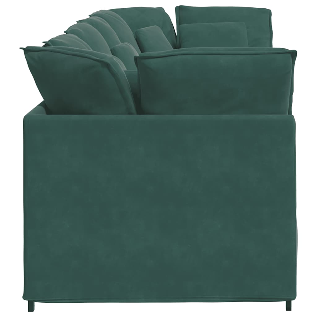 Modulaire bank met kussens fluweel donkergroen is nu te koop bij PeponiXL, paradijselijk wonen!