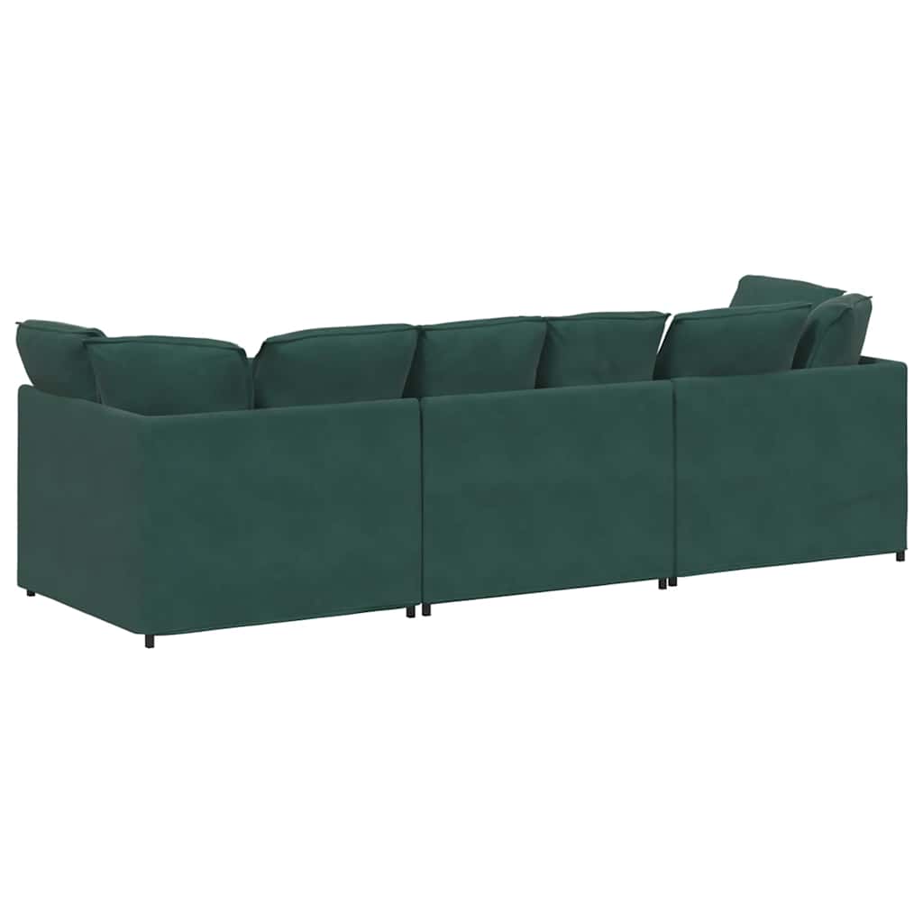 Modulaire bank met kussens fluweel donkergroen is nu te koop bij PeponiXL, paradijselijk wonen!