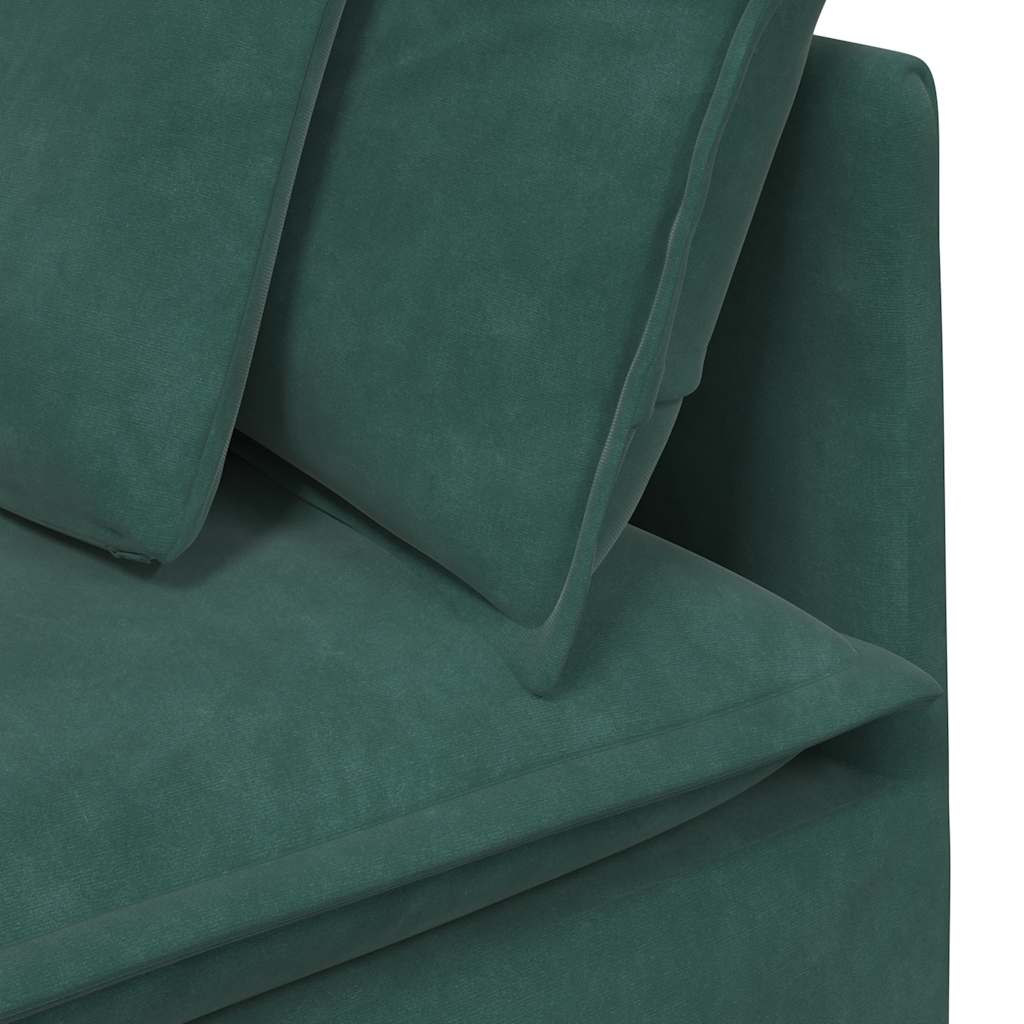 Modulaire bank met kussens fluweel donkergroen is nu te koop bij PeponiXL, paradijselijk wonen!