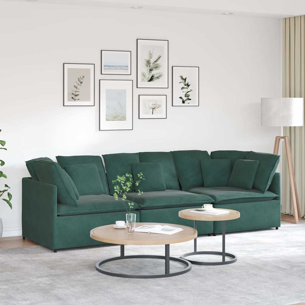 Modulaire bank met kussens fluweel donkergroen is nu te koop bij PeponiXL, paradijselijk wonen!