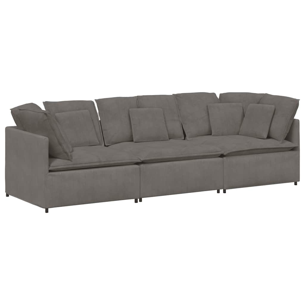 Modulaire bank met kussens corduroy stof lichtgrijs is nu te koop bij PeponiXL, paradijselijk wonen!