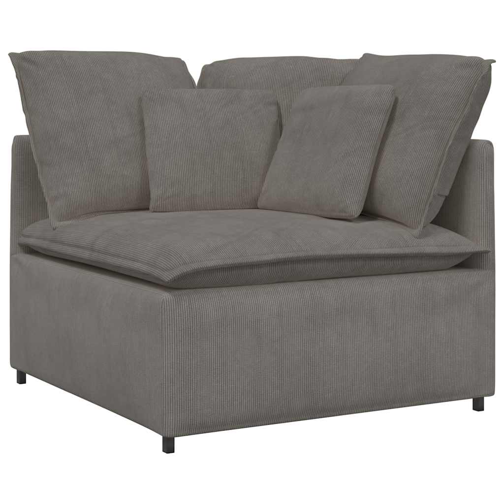 Modulaire bank met kussens corduroy stof lichtgrijs is nu te koop bij PeponiXL, paradijselijk wonen!