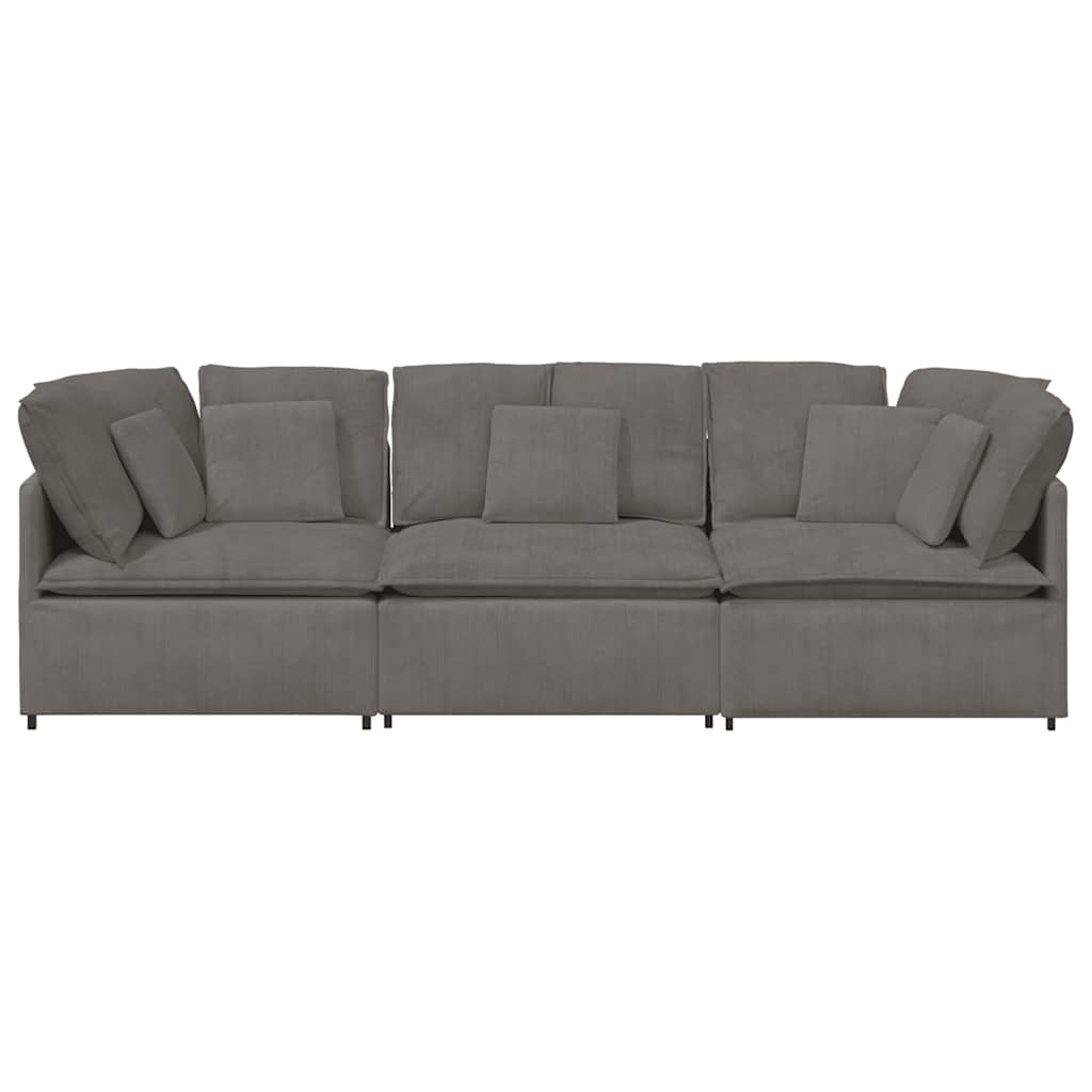 Modulaire bank met kussens corduroy stof lichtgrijs is nu te koop bij PeponiXL, paradijselijk wonen!