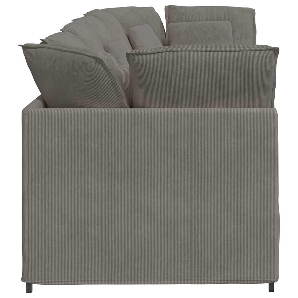 Modulaire bank met kussens corduroy stof lichtgrijs is nu te koop bij PeponiXL, paradijselijk wonen!