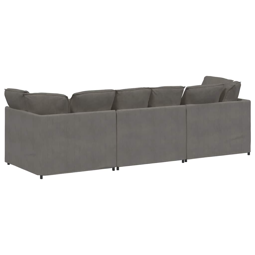Modulaire bank met kussens corduroy stof lichtgrijs is nu te koop bij PeponiXL, paradijselijk wonen!