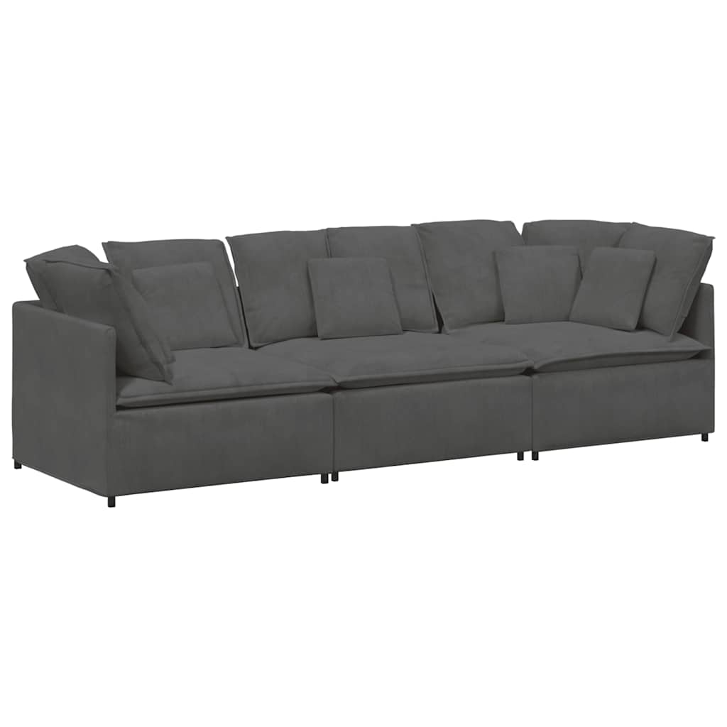 Modulaire bank met kussens corduroy stof donkergrijs is nu te koop bij PeponiXL, paradijselijk wonen!
