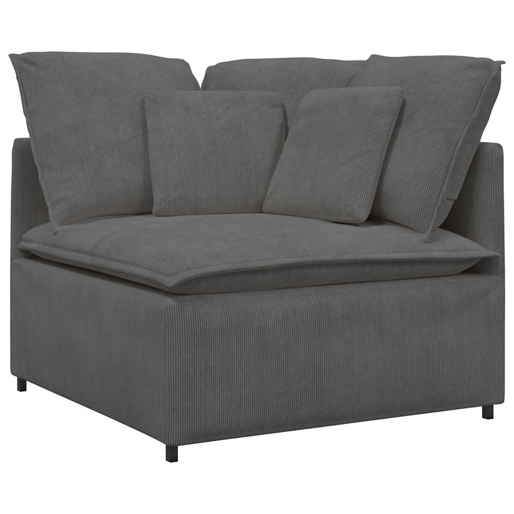 Modulaire bank met kussens corduroy stof donkergrijs is nu te koop bij PeponiXL, paradijselijk wonen!