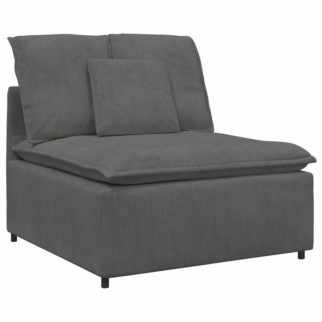 Modulaire bank met kussens corduroy stof donkergrijs is nu te koop bij PeponiXL, paradijselijk wonen!