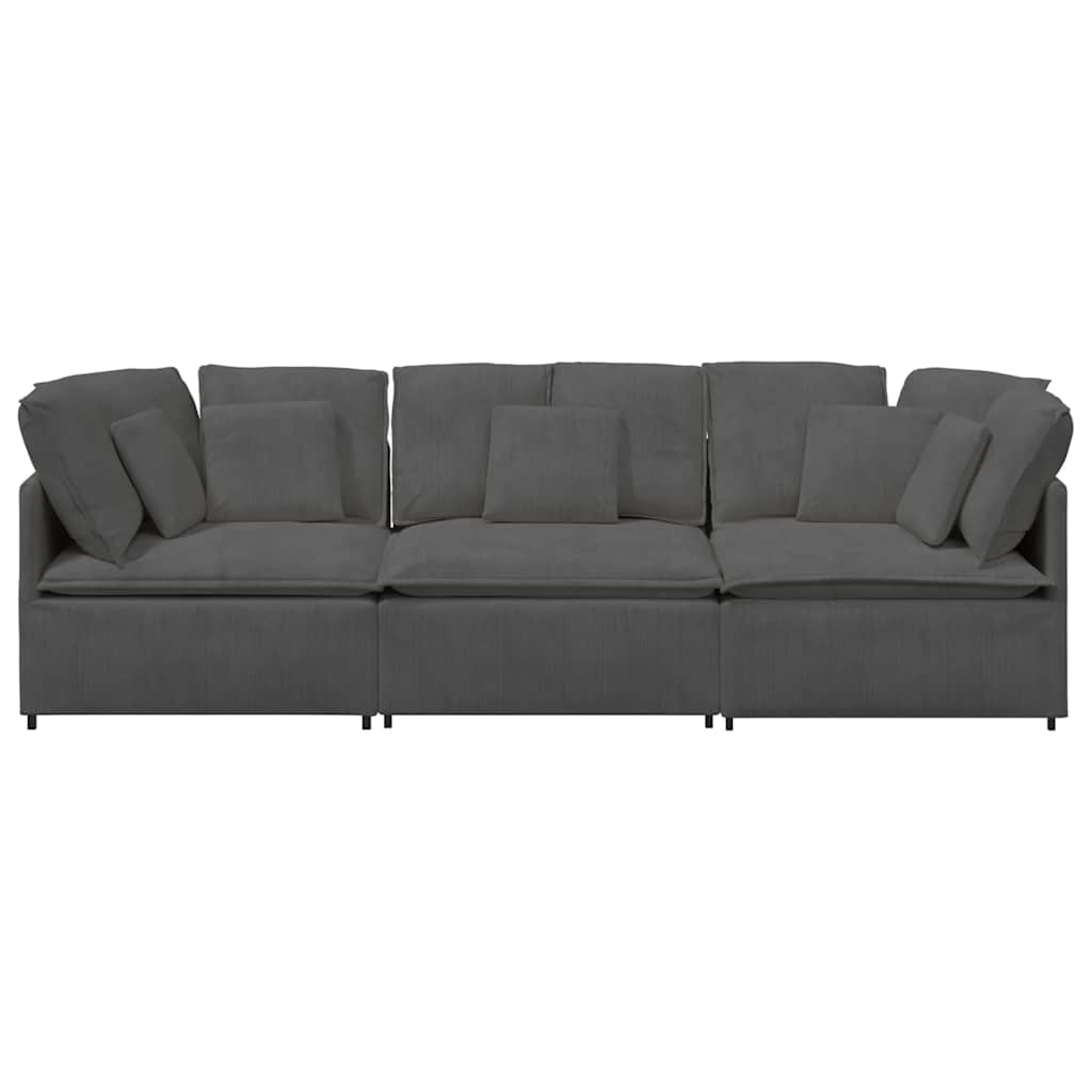 Modulaire bank met kussens corduroy stof donkergrijs is nu te koop bij PeponiXL, paradijselijk wonen!