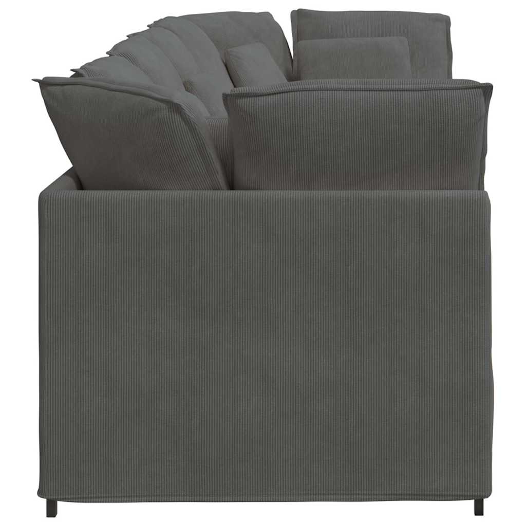 Modulaire bank met kussens corduroy stof donkergrijs is nu te koop bij PeponiXL, paradijselijk wonen!