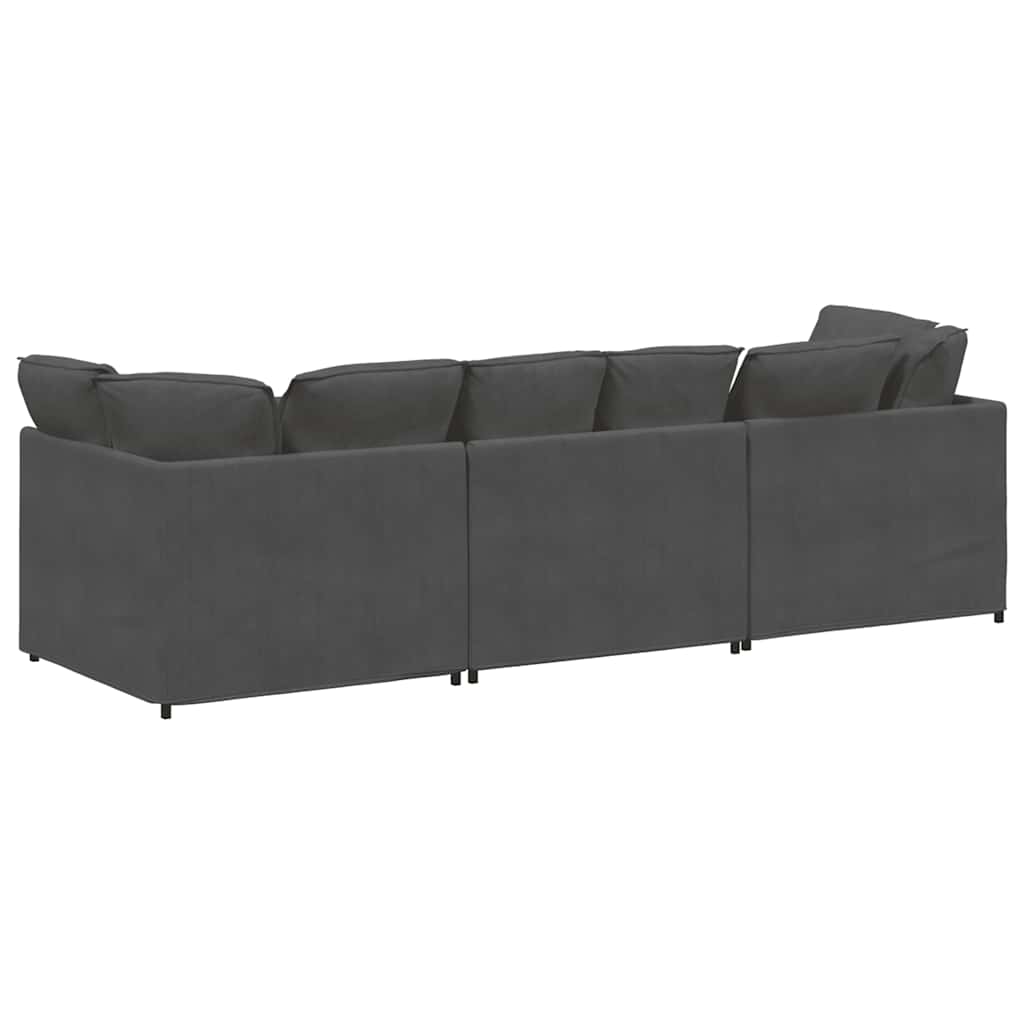 Modulaire bank met kussens corduroy stof donkergrijs is nu te koop bij PeponiXL, paradijselijk wonen!