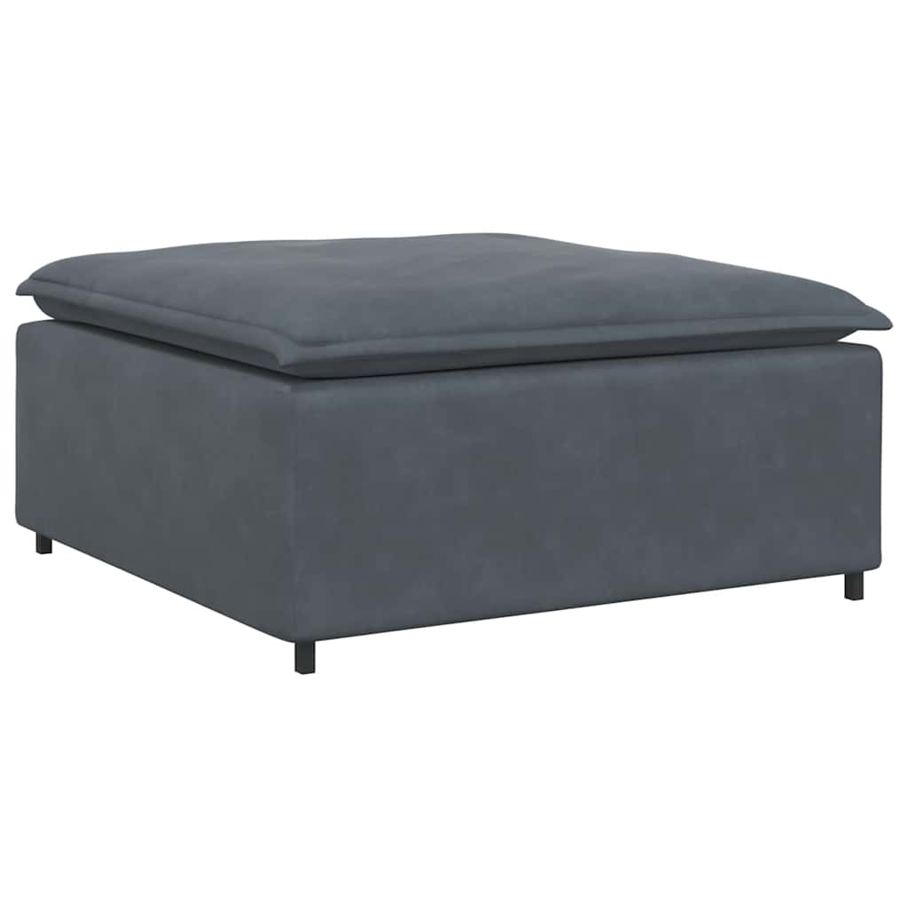 Modulaire bank met voetenbank en kussens fluweel donkergrijs is nu te koop bij PeponiXL, paradijselijk wonen!